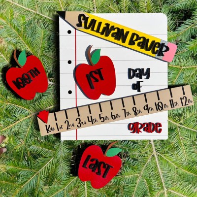 Personalised 1st Day of School Sign Back to School Sign Kit Interchangeable School Milestones for Kids