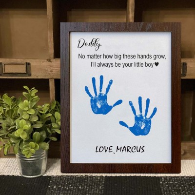 Personalised Daddy DIY Handprint Sign Wooden Gift for Father's Day