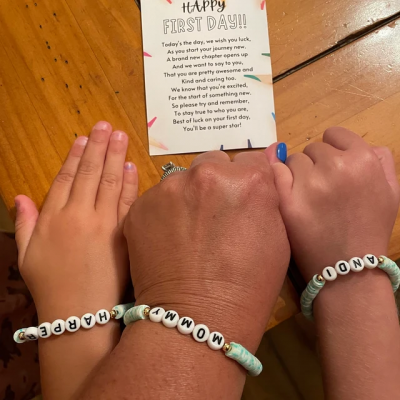 First Day of First Grade Mummy and Me Matching Bracelet Back to School Gifts