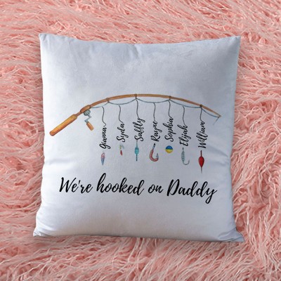 Personalised We Are Hooked on Daddy Pillow Father's Day Gift