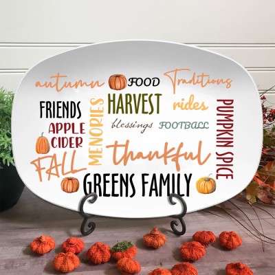 Personalised Fall Thanksgiving Family Platter