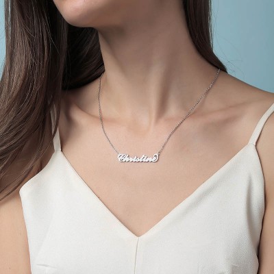 S925 Sterling Silver Personalised "Carrie" Name Necklace