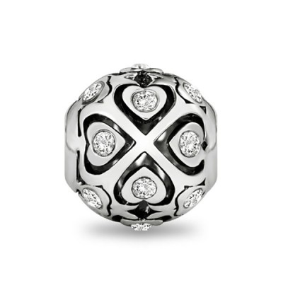 Four Leaf Clover Heart Charm