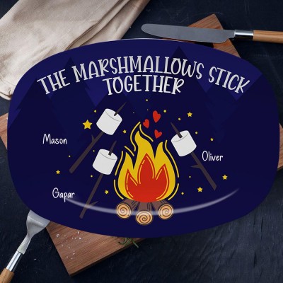 Personalised The Marshmallows Stick Together Platter Funny Gift For Family Father's Day Gift Ideas