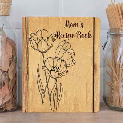 Personalised Wooden Family Recipe Book Christmas Gift Ideas for Mum Grandma
