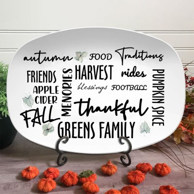 Personalised Fall Thanksgiving Family Platter