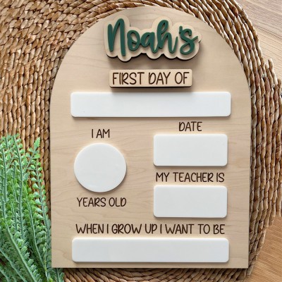 Personalised First and Last Day of School Sign Prop Back to School Sign for Kids