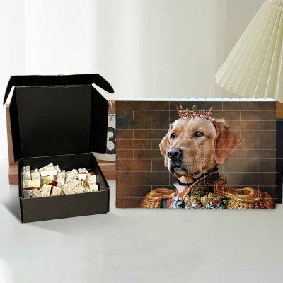 Pet Lover Personalised Brick Puzzles Custom Pet Portrait Valentine's Day Gift for Girlfriend Pet Gift