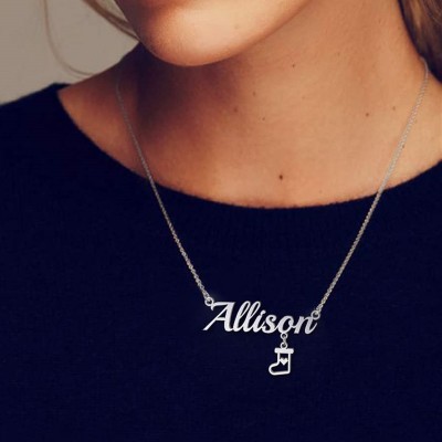 Personalised Christmas Dainty Letter Name Necklace 