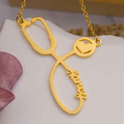 Personalised Stethoscope Name Necklace For Our Heroes