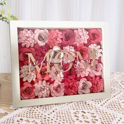 Mum We Love You Assorted Coral Flower Box Customised Gift for Mum Grandma