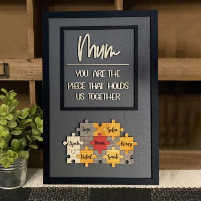 Custom Mum Puzzle Sign With Names Keepsake Gift Ideas For Mum Grandma Mother's Day Gift