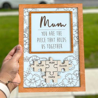 Personalised Wooden Puzzle Sign For Mum Keepsake Gift For Mum Grandma Mother's Day Gift