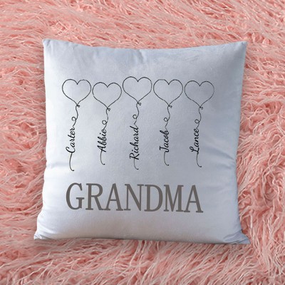 Personalised Engraving 1-20 Kids Names Family Pillow Mother's Day Gift