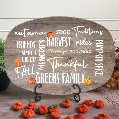 Personalised Fall Thanksgiving Family Platter