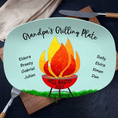 Daddy's BBQ Grilling Plate Personalised Gift for Dad Grandpa Father's Day Gift Ideas