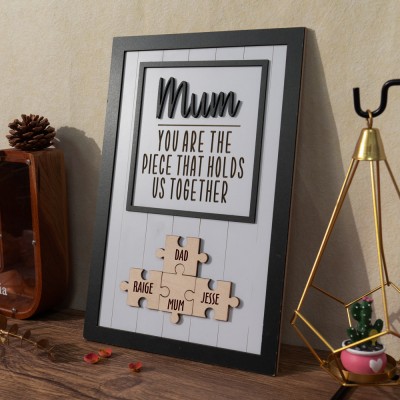 Custom Mum Wooden Puzzles Name Family Sign Unique Gift For Mum Grandma Mother's Day Gift