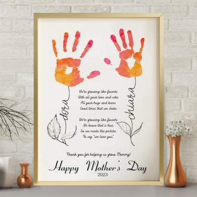 Handmade Printable Handprint DIY Gift for Mum Mother's Day Keepsake Craft Gift