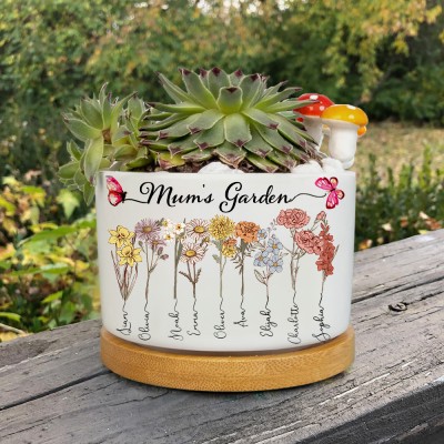 Personalised Grandma's Garden Plant Mini Pot With  Birth Flower Unique Gift for Mum Grandma Mother's Day Gifts