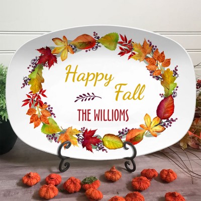 Personalised Happy Fall Thanksgiving Family Platter