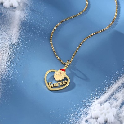 Personalised Santa Claus Charm Name Necklace