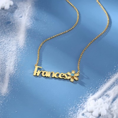 Personalised Christmas Snowflake Charm Name Necklace
