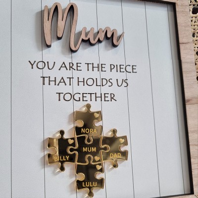 Personalised Puzzle Pieces Frame Name Sign Love Gift for Grandma Mum Birthday Gift Mother's Day Gift Ideas