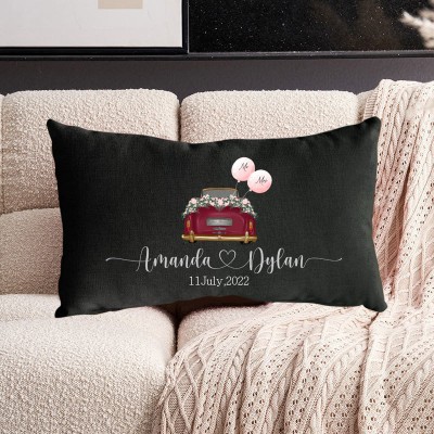 Personalised Mr. Mrs. Couple Pillow Wedding Anniversary Gift for Wife Valentine's Day Gift for Her