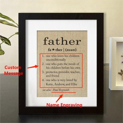 Personalised Father Definition Print Frame Father's Day Gift 