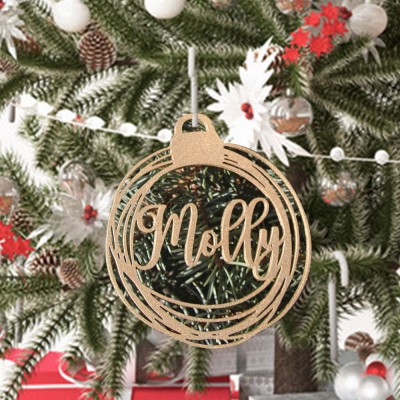 Personalised Wooden Name Christmas Tree Ornament