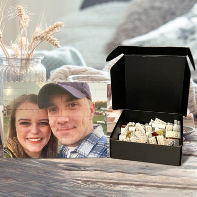 Personalised Rectangle Shaped Building Block Gift for Couples Valentine's Day Gift for Her
