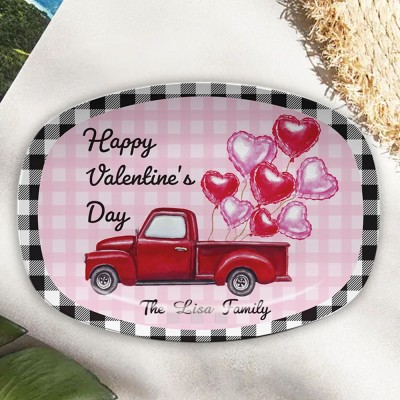 Personalised Valentines Day Truck Platter Couples Serving Plate for Her Valentine's Day Gift for Wife Girlfriend
