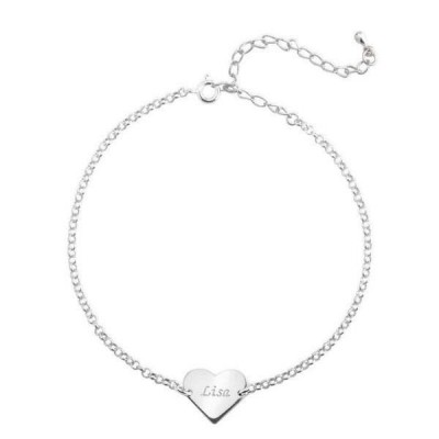 Personalised Heart Anklet Adjustable