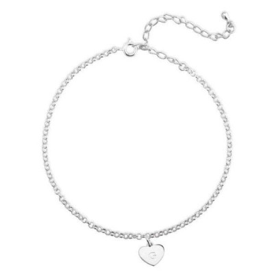 Personalised Initial Heart Anklet Adjustable