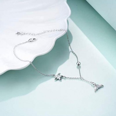 Mermaid Starfish Anklet for Women Girls Adjustable Chain Foot Ankle Summer Jewelry
