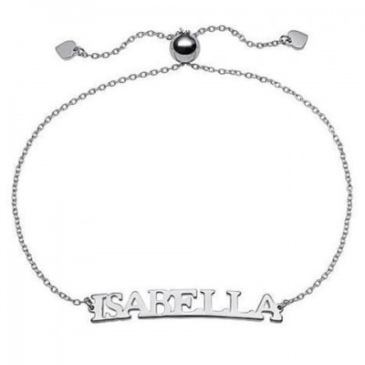 Personalised Uppercase Name Anklet Length Adjustable