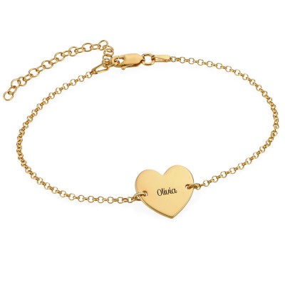 Personalised Anklet With Engraved Heart Charm