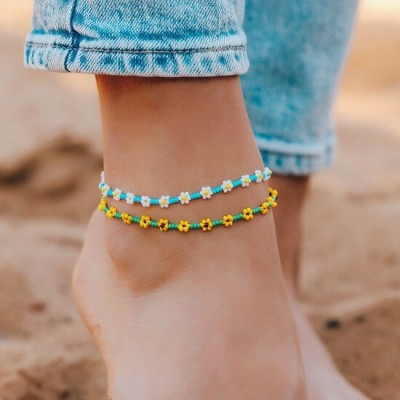 SUNFLOWER SEED BEAD ANKLET