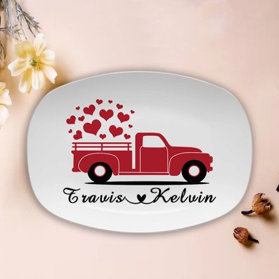 Personalised Red Car Engraved Platter Anniversary Valentine's Day Gift for Girlfriend Wife