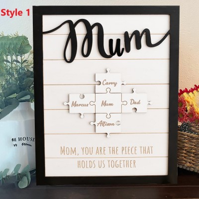 Custom Wooden Family Sign With Name Present For Mum Grandma Mother's Day Gift With Love Ideas