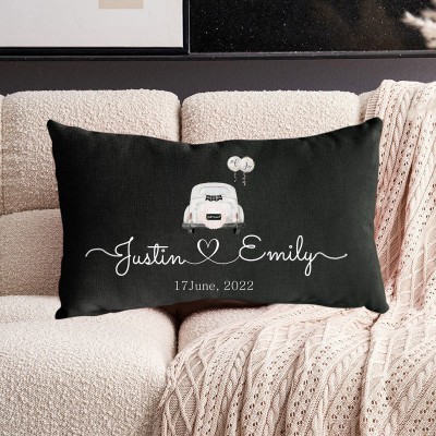 Personalised Couple Date Pillow Customise Wedding Gift for Her Valentine's Day Gift for Girlfriend