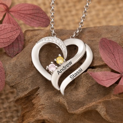 Personalised To My Amazing Wife 2 Names and Birthstones Necklace Anniversary Gift Ideas For Wife Christmas Gift Ideas For Her