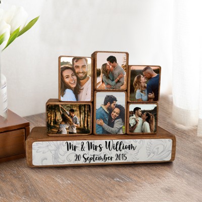 Custom Memorial Stacking Photo Blocks Set Photo Anniversary Gifts for Couples Christmas Gift Ideas for Husband Gifts for Wife
