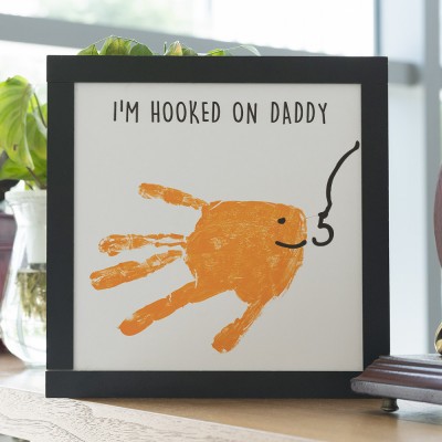 Personalised I'm Hooked On Daddy Hands Down DIY Handprint Frame