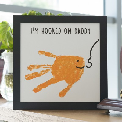 Personalised I'm Hooked On Daddy Hands Down DIY Handprint Frame