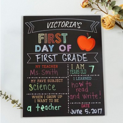 Personalised First Day of School Sign Reusable Chalkboard