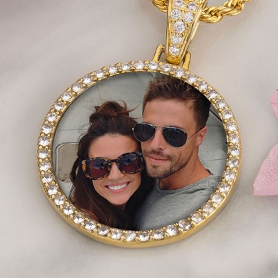 Personalised Photo Medallions Memory Necklace Pendant with Chain Leaves Shape Gift for Husband and Boyfriend