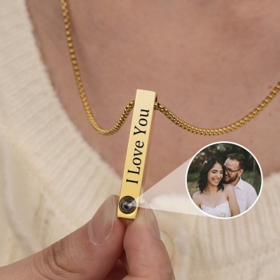 Personalised Photo Projection Necklace Memorial Jewelry for Men Wedding Anniversary Gifts Love Gift Ideas for Wife