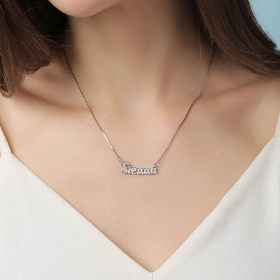 Personalised Zircon Name Necklace Customized Classic Name Necklace