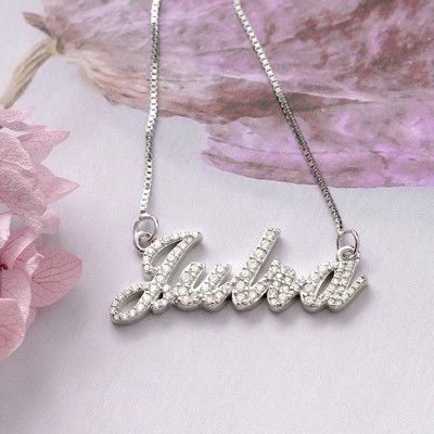 Personalised Zircon Name Necklace Customised Classic Name Necklace